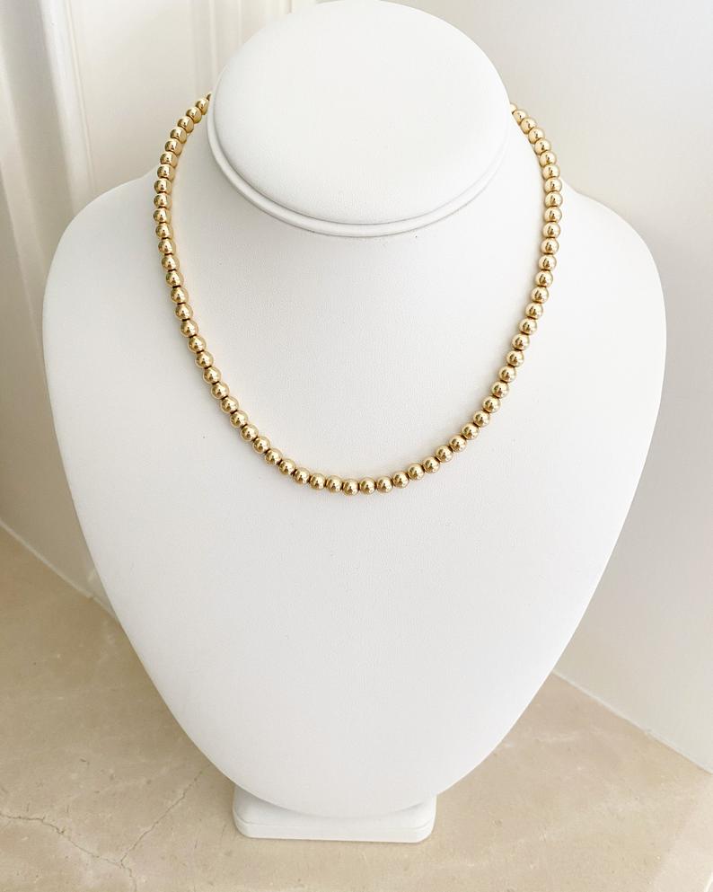 14k Yellow Gold Ball Bead Chain 5 mm